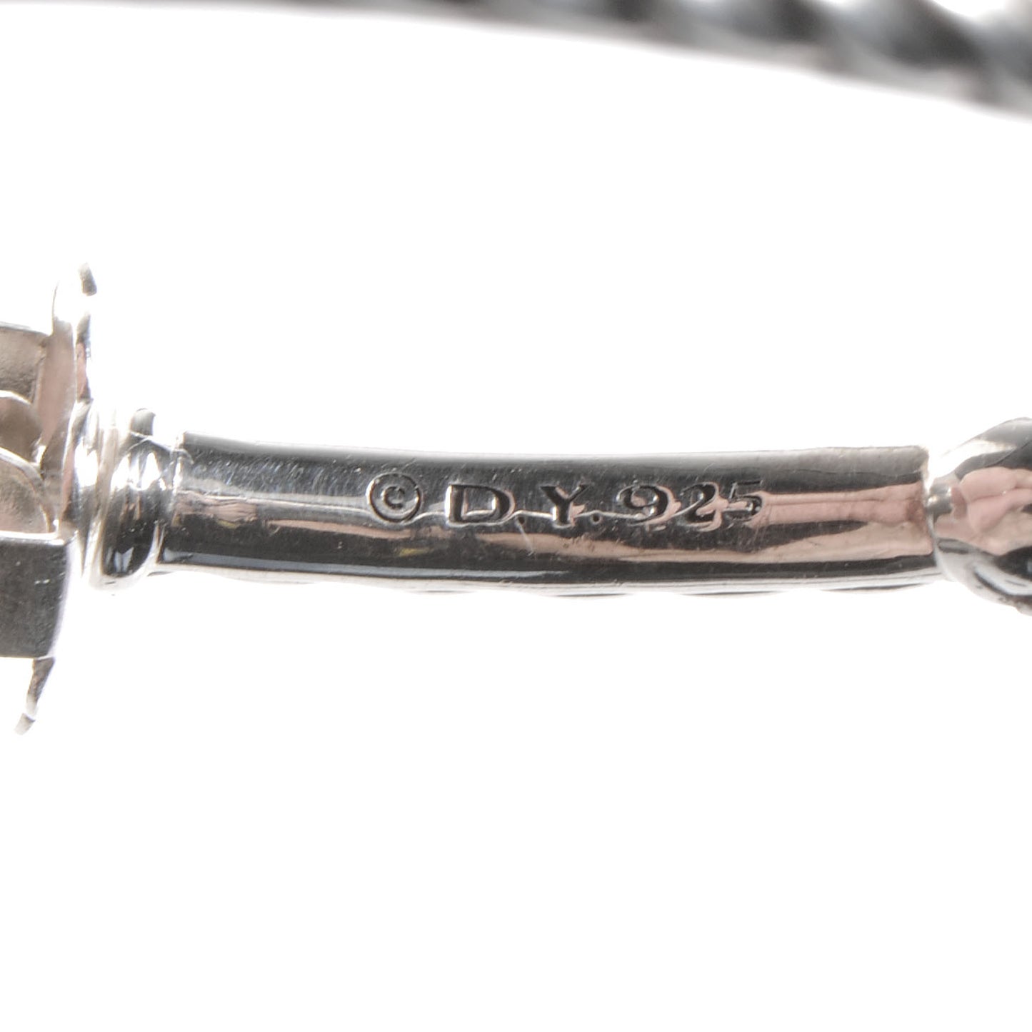 Sterling Silver and Pave Diamonds Medium Metro Hoop Earrings