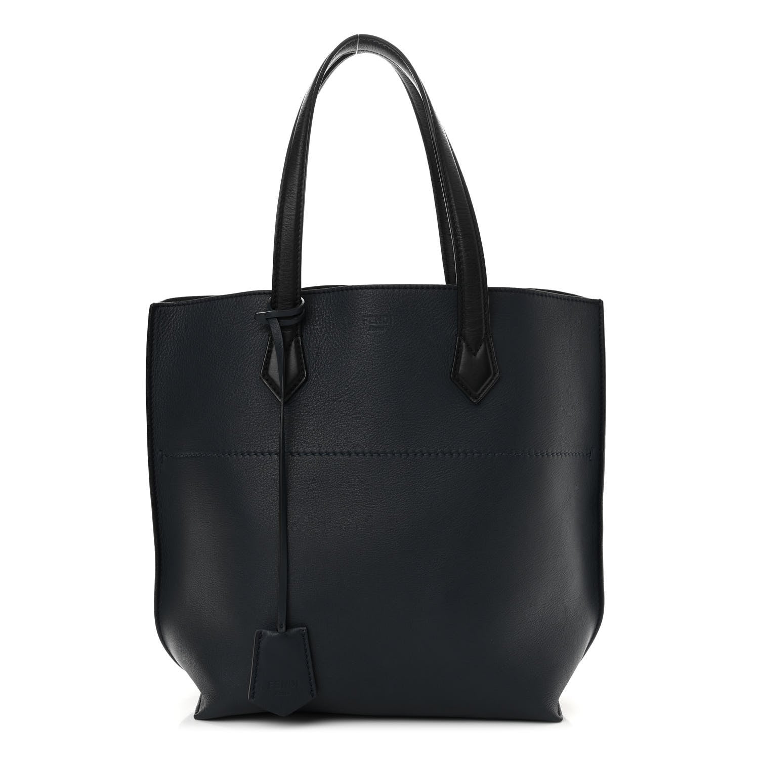 Fendi Vitello All In Shopper Tote Navy Black 1 of 10