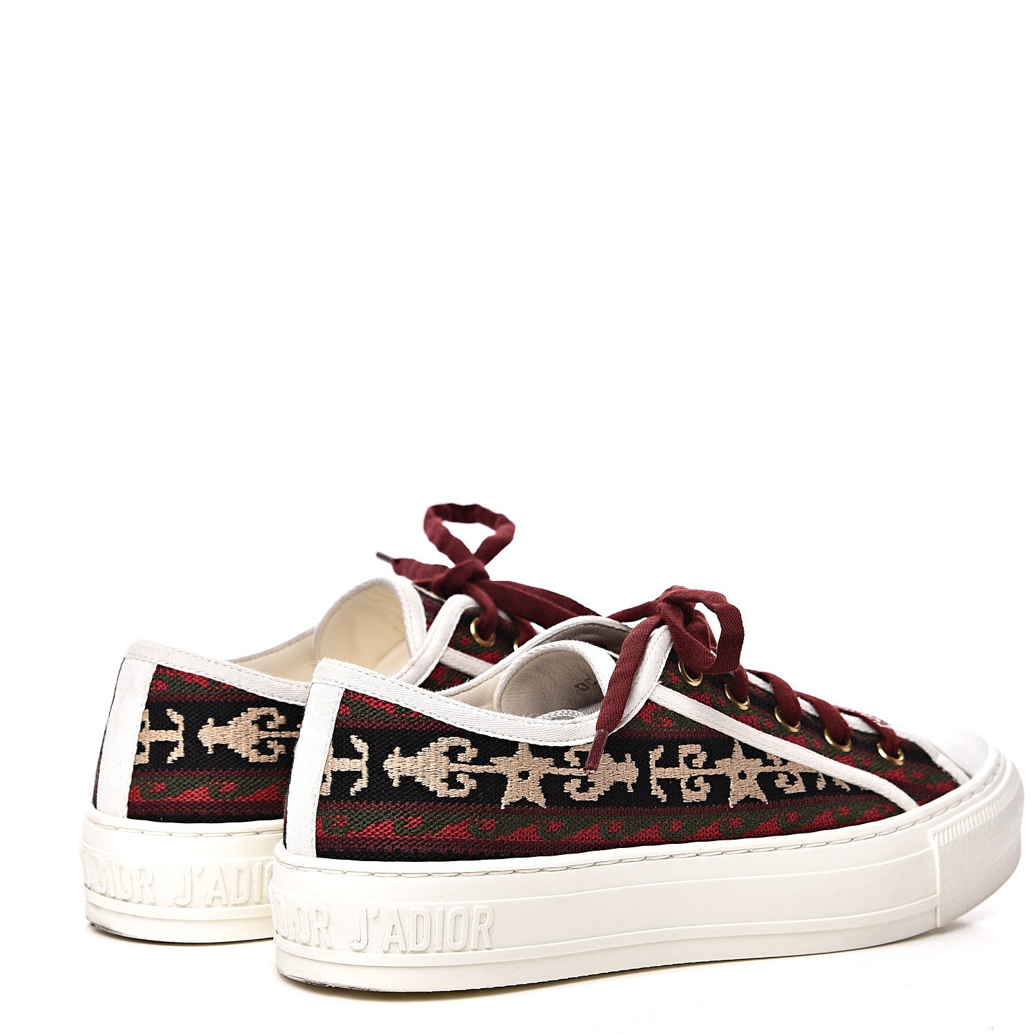 Christian Dior Canvas Bohemian Embroidered Womens Walk'N'Dior Low Top Sneakers 37.5 Black 4 of 10