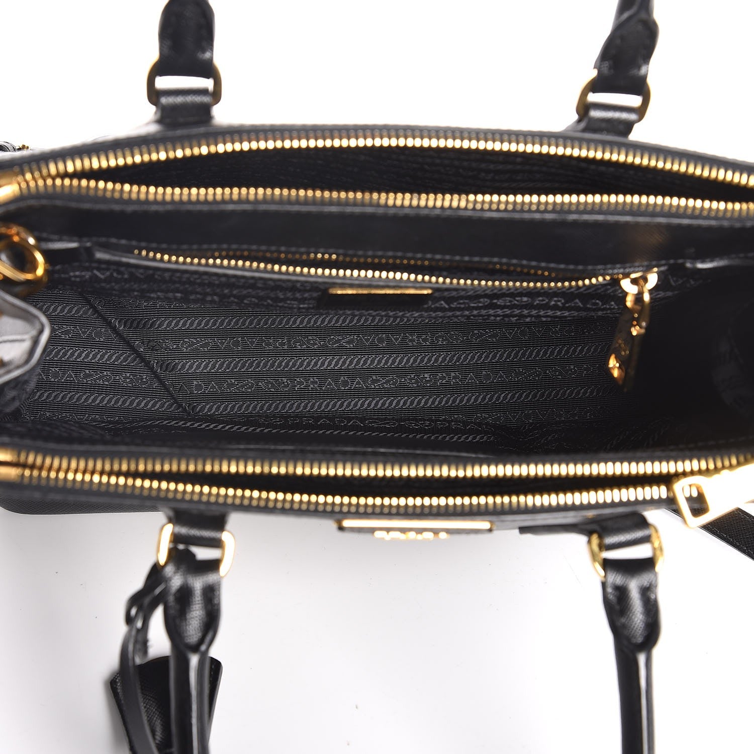 Prada Saffiano Small Galleria Double Zip Tote Black 6 of 8