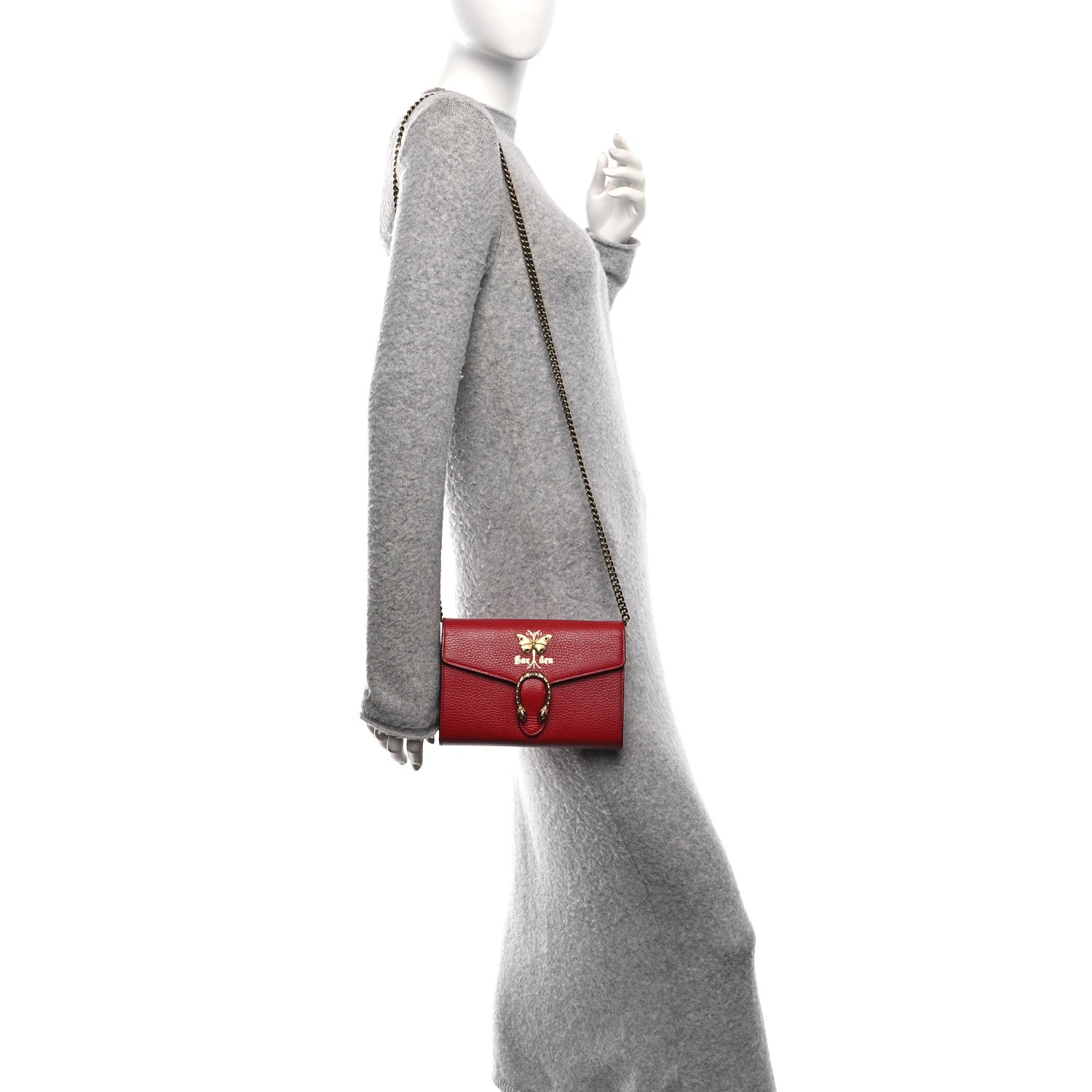 Gucci Calfskin Garden Dionysus Chain Wallet Hibiscus Red 2 of 12