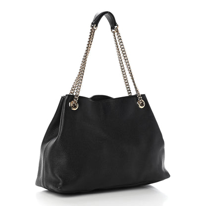 Gucci Pebbled Calfskin Medium Soho Chain Shoulder Bag Black 3 of 8