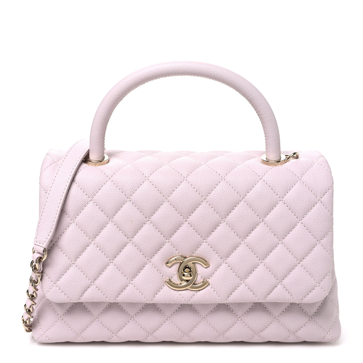 Caviar Quilted Small Coco Handle Flap Lilas Lilac