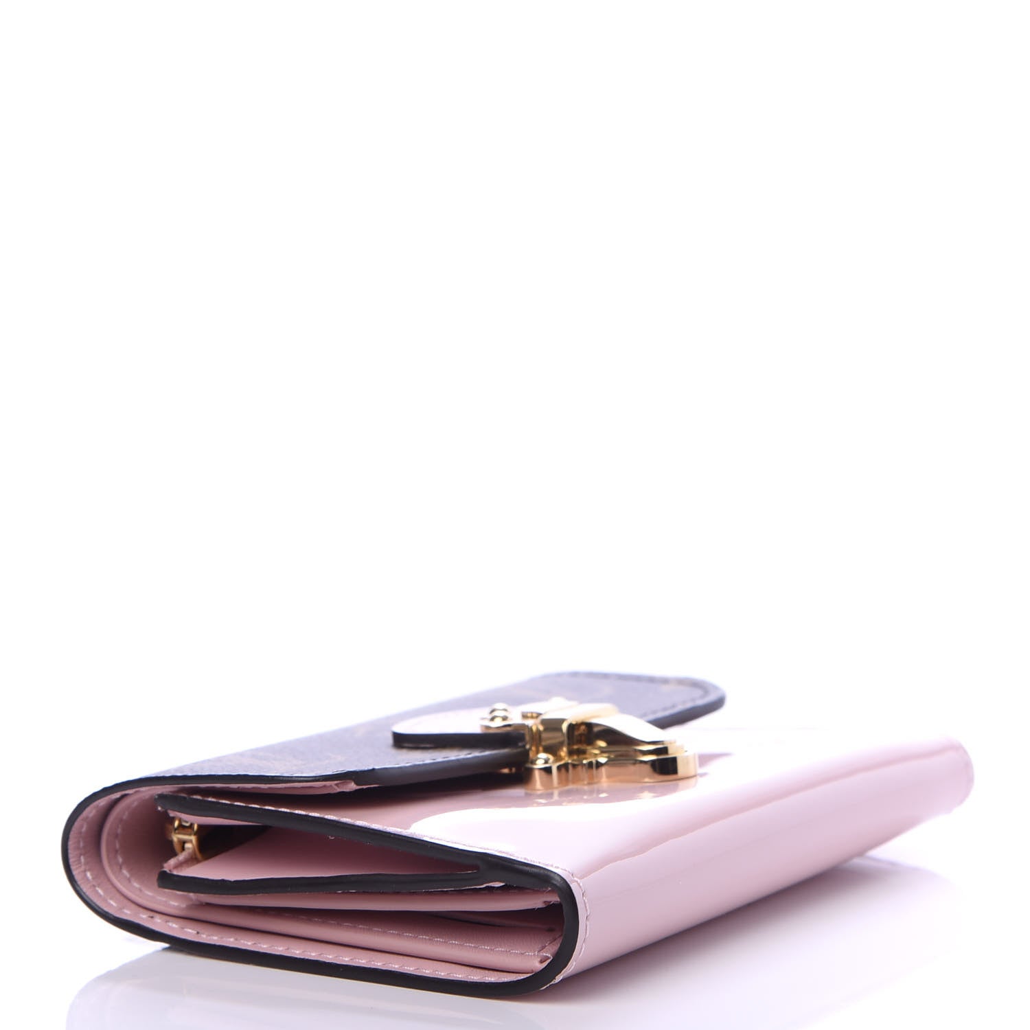 Louis Vuitton Patent Calfskin Monogram Cherrywood Compact Wallet Rose Ballerine 4 of 7