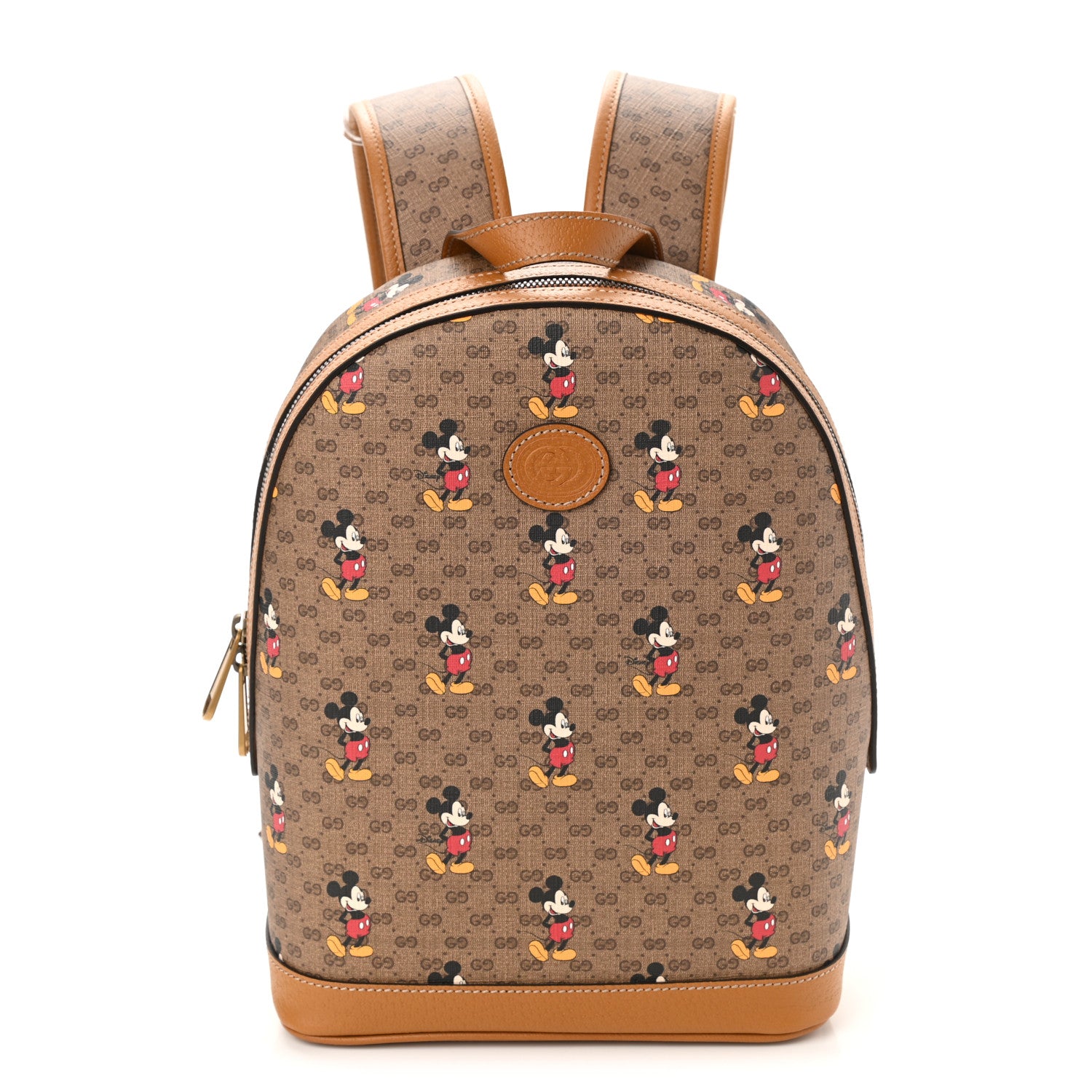 Gucci X DISNEY Mini Vintage GG Supreme Monogram Mickey Mouse Small Dome Backpack Beige Vintage Sun Oil 1 of 8