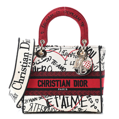 Christian Dior Canvas Medium DiorAmour Graffiti Lady D-Lite Latte 1 of 9