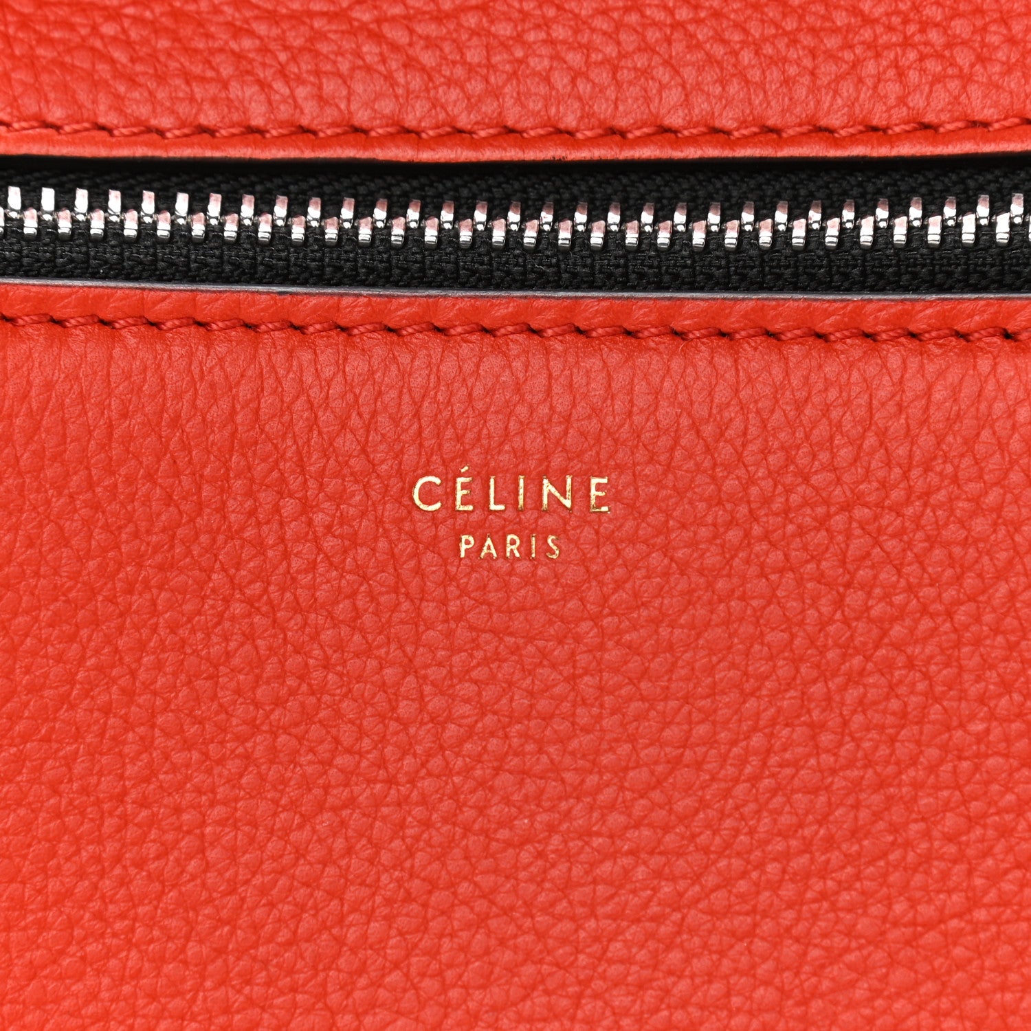 Celine Grained Calfskin Medium Edge Shoulder Bag Vermillion 8 of 12