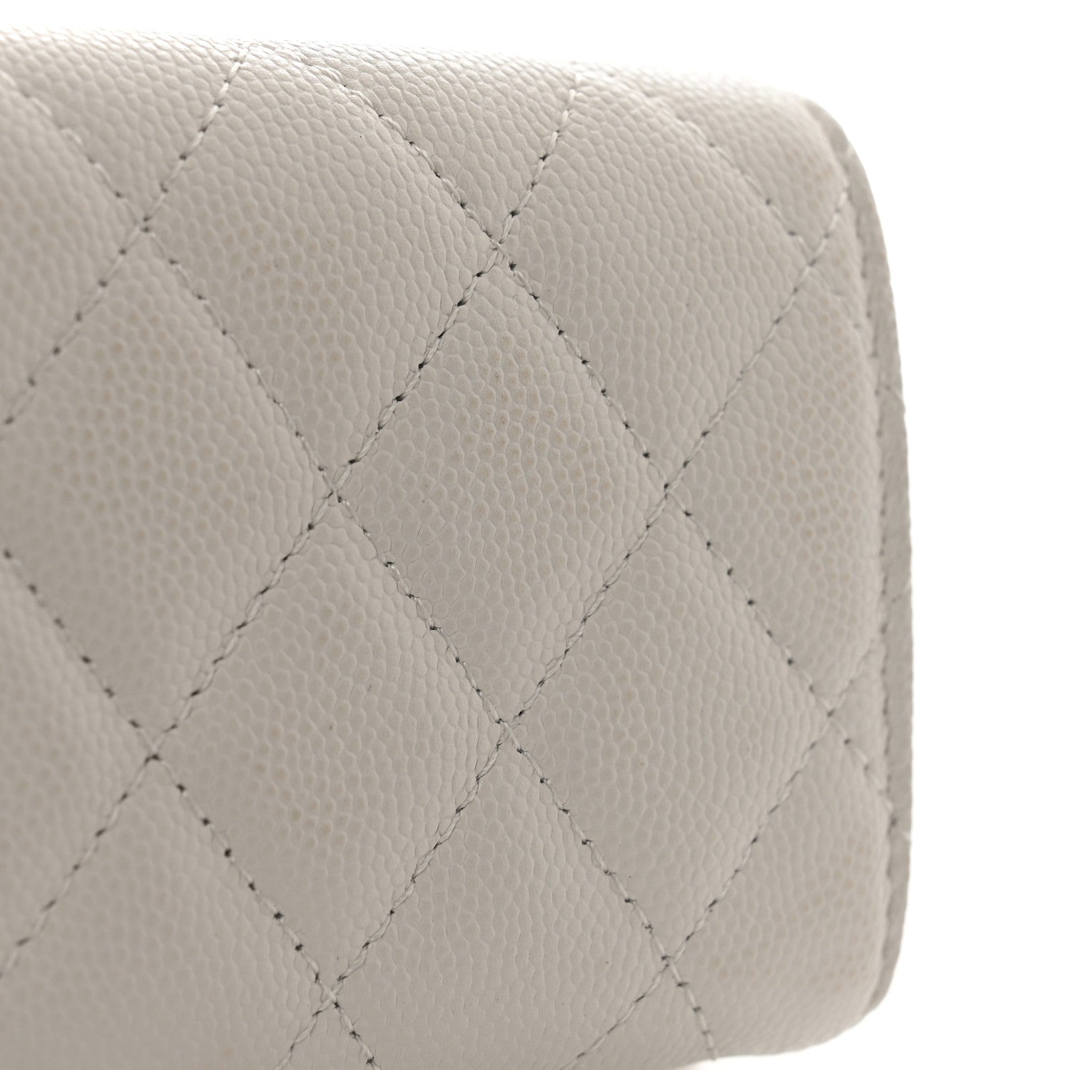 Chanel Caviar Quilted Crystal CC Small Flap Wallet White 9 of 9