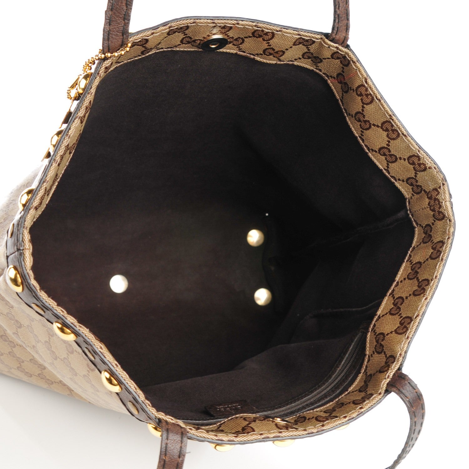 Gucci Crystal Monogram Medium Babouska Vertical Shopping Tote Dark Brown 5 of 9