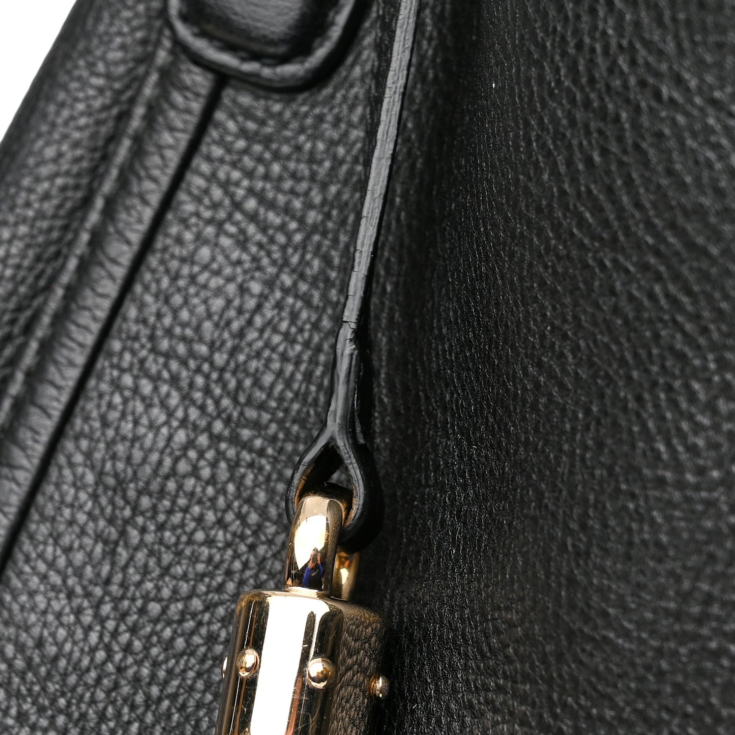 Pebbled Calfskin Large Soho Shoulder Bag Black