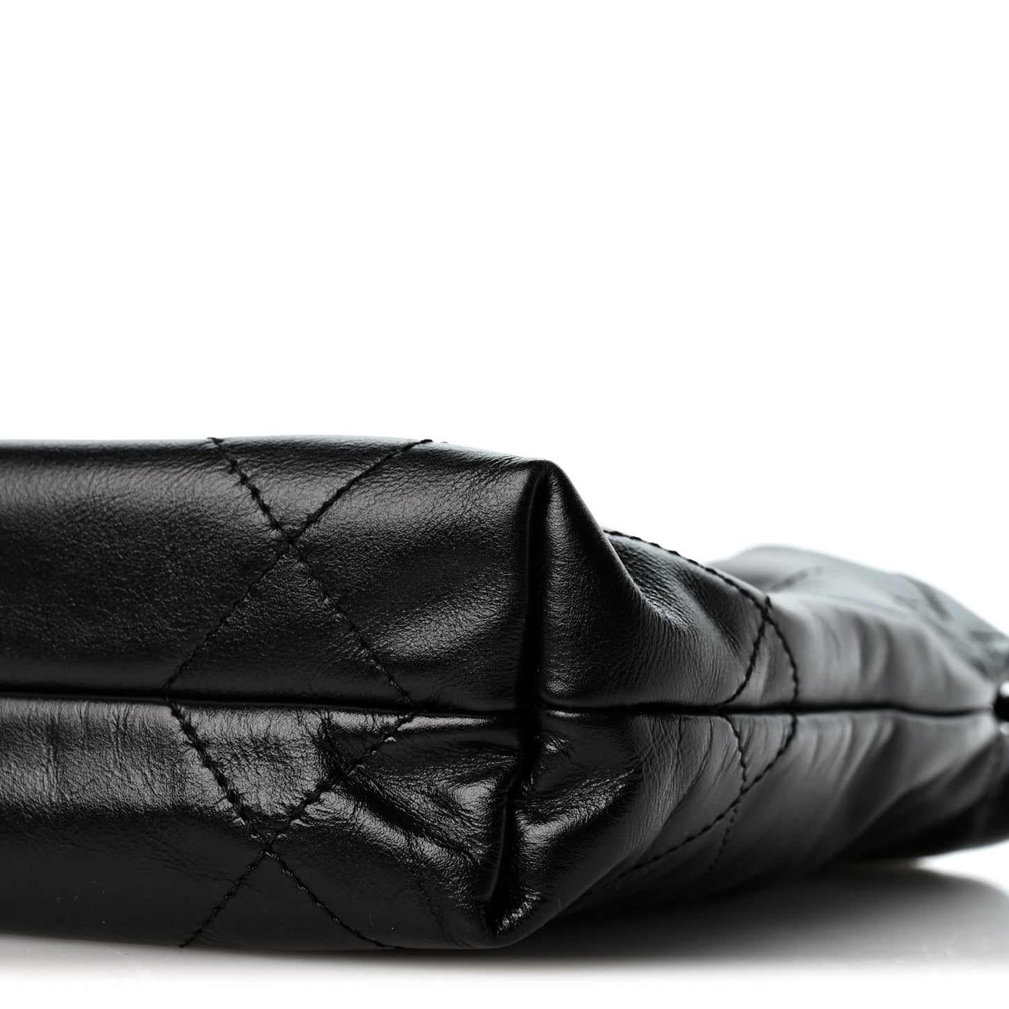Shiny Calfskin Quilted Mini Chanel 22 Black