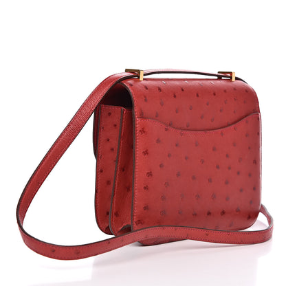 Hermes Ostrich Constance 18 Rouge Vif 3 of 16