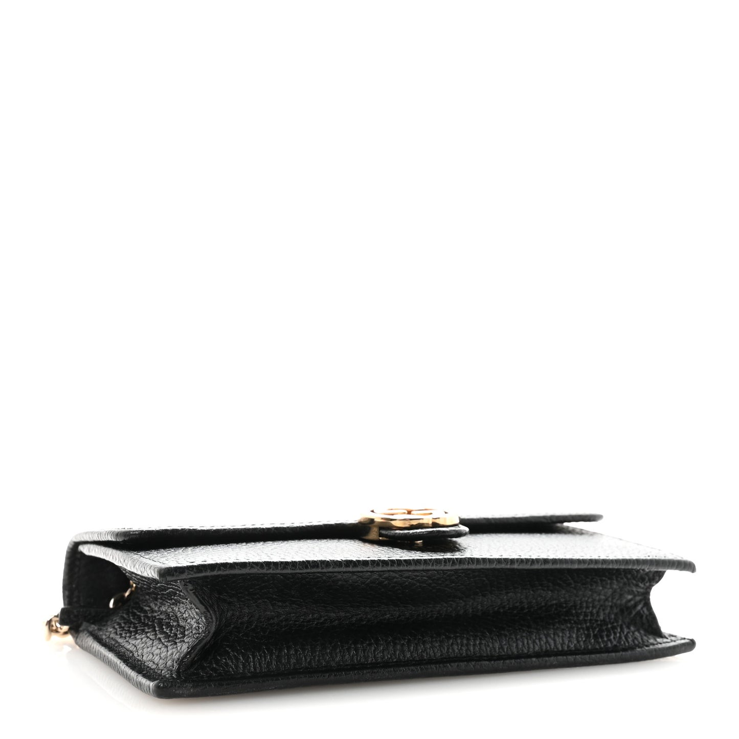 Dollar Calfskin Interlocking G Chain Wallet Black