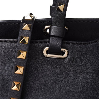 Valentino Garavani Vitello Medium Rockstud Tote Black 9 of 15
