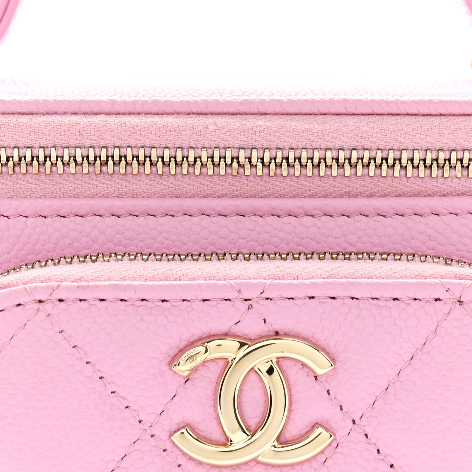 Chanel Caviar Quilted Top Handle Pocket Vanity Case Lilac 8 of 11