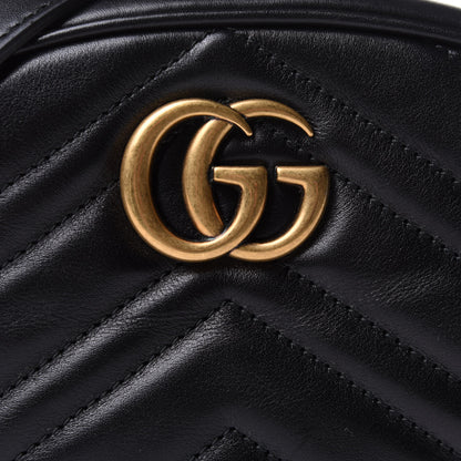 Gucci Calfskin Matelasse GG Marmont Belt Bag 85 34 Black 11 of 14