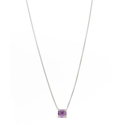 David Yurman Sterling Silver Diamond Amethyst 9mm Petite Chatelaine Pendant Necklace 1 of 6