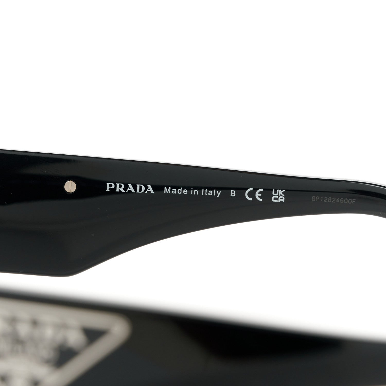 Prada Acetate Oval Symbole Sunglasses SPR 20Z Black 6 of 8