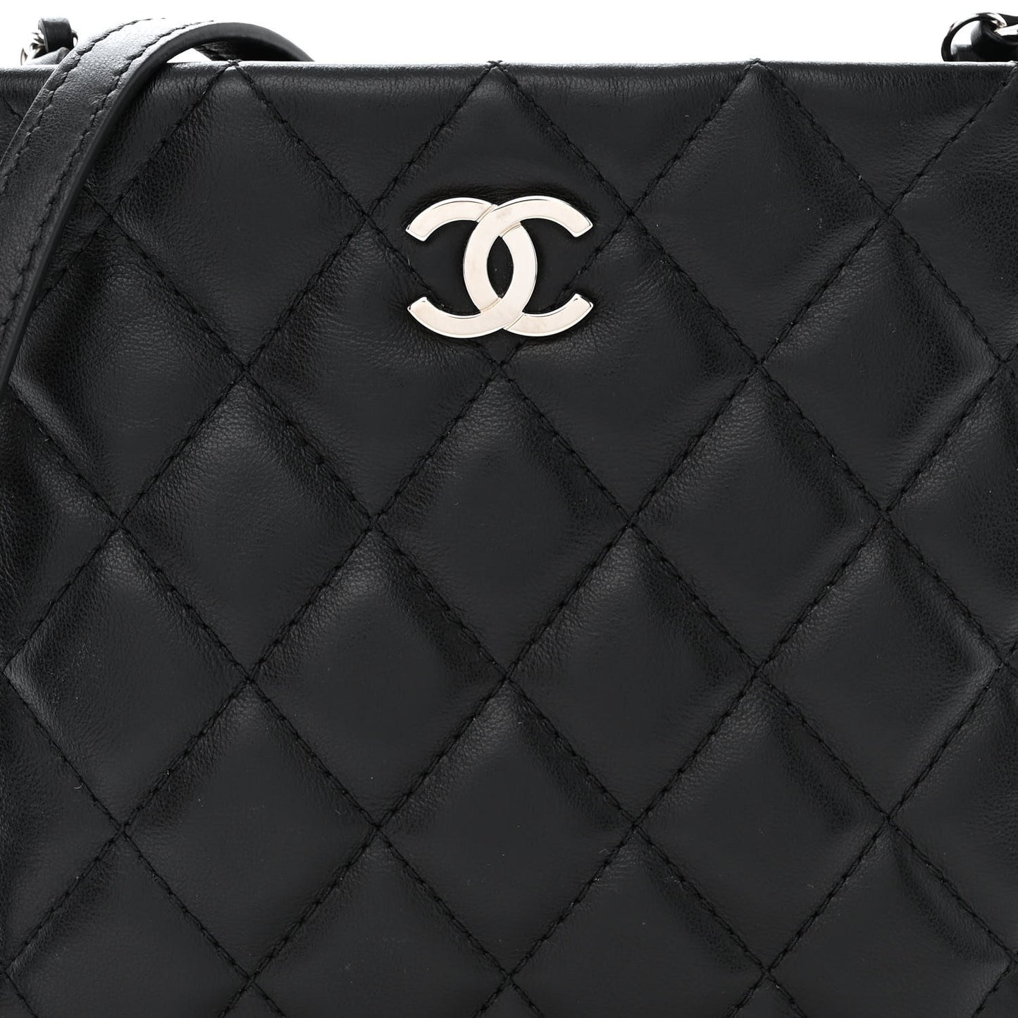 Lambskin Quilted Crossbody Bag Black