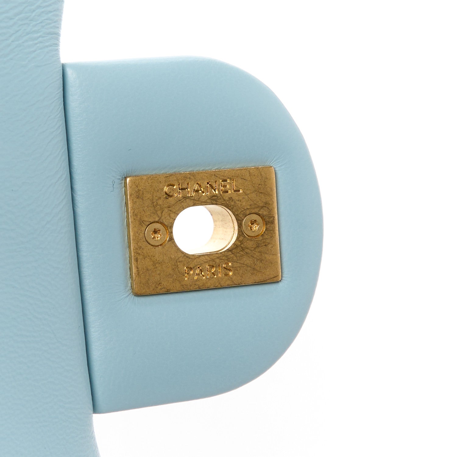 Chanel Lambskin Enamel Quilted Mini Pending CC Square Flap Light Blue 8 of 16