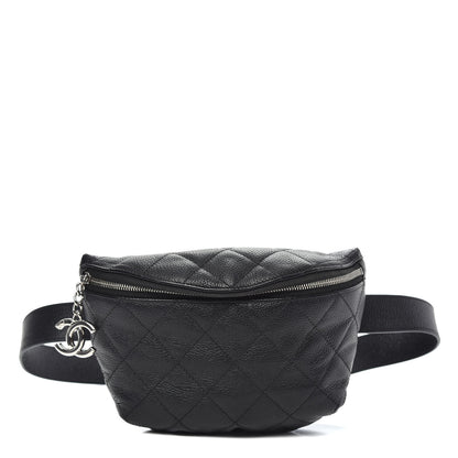 Chanel Grained Calfskin Quilted Waist Belt Bag Black 1 of 10