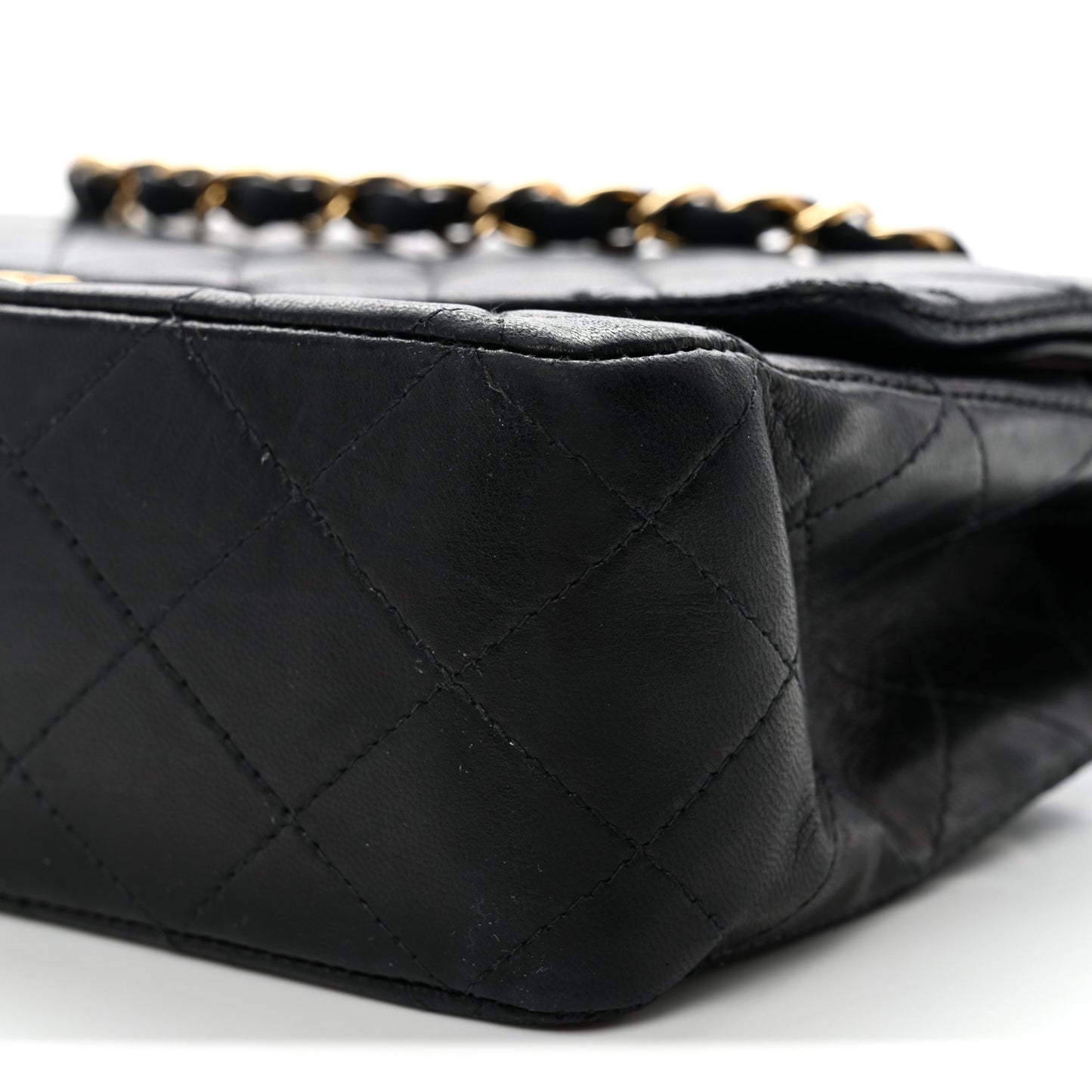 Lambskin Quilted Small Double Flap Black