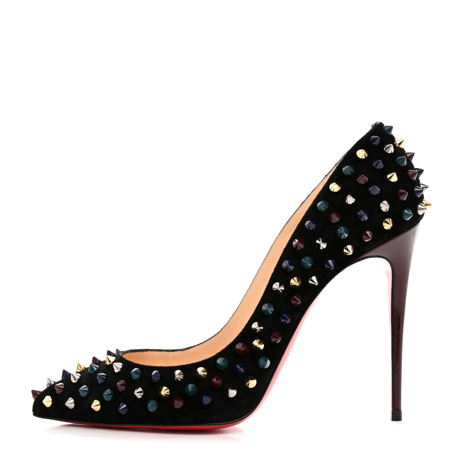 Christian Louboutin Velvet Follies Spikes 120 Pumps 39 Black Multicolor 1 of 7