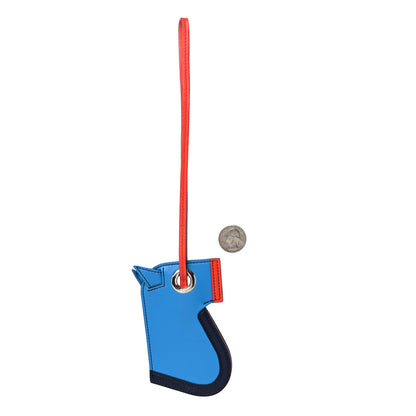 Hermes Tadelakt Camail Key Holder Bleu Hydra Capucine Bleu Obscur Rouge Grenat 2 of 3