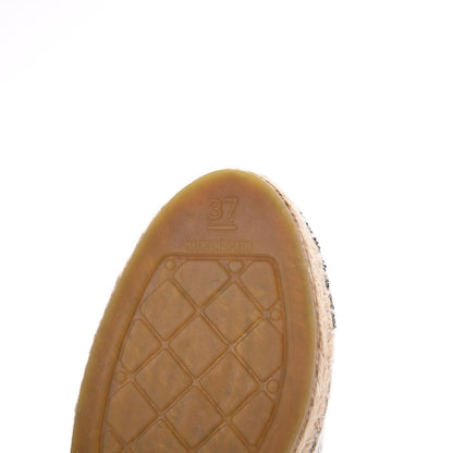 Chanel Toile Sequin CC Espadrilles 37 Beige Black 7 of 18