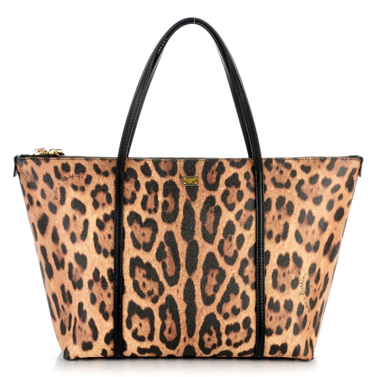 Dolce & Gabbana Textured Calfskin Leopard Print Miss Escape Tote 1 of 6