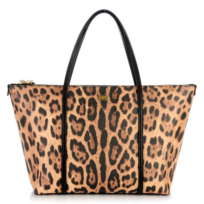 Dolce & Gabbana Textured Calfskin Leopard Print Miss Escape Tote 1 of 6