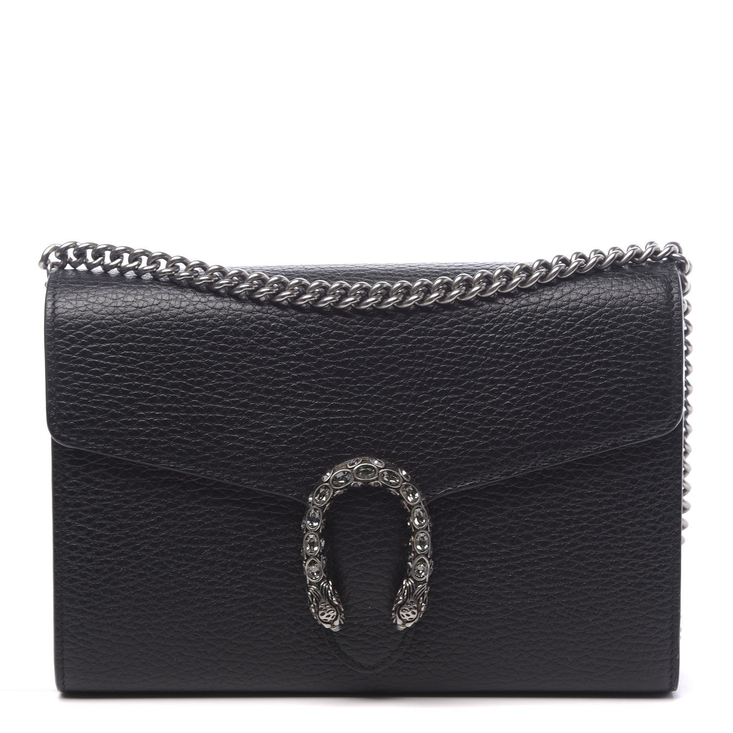 Gucci Calfskin Mini Dionysus Chain Wallet Black 1 of 11