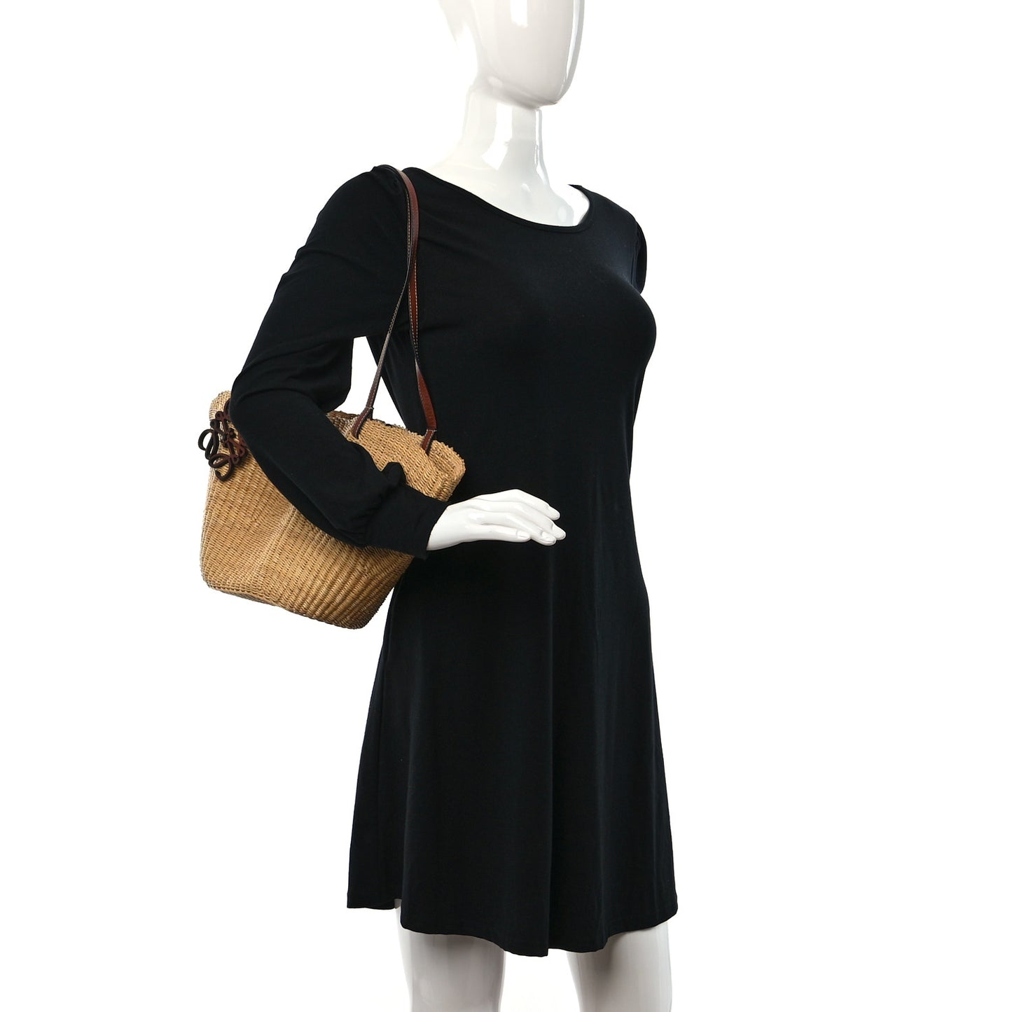 Calfskin Raffia Paulas Ibiza Small Basket Tote Bag Natural Tan