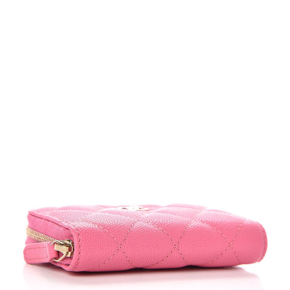 Chanel Caviar Quilted Zip Coin Purse Pink 4 of 8