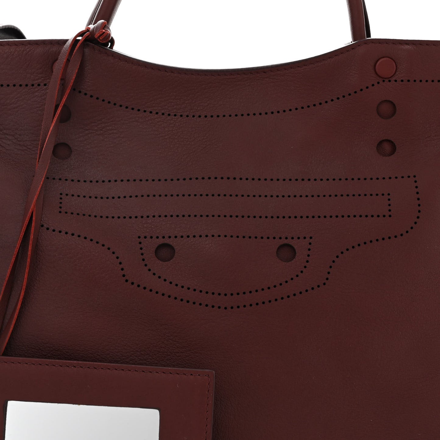 Veau Soyeux Perforated Blackout Hardware City Rouge Bordeaux