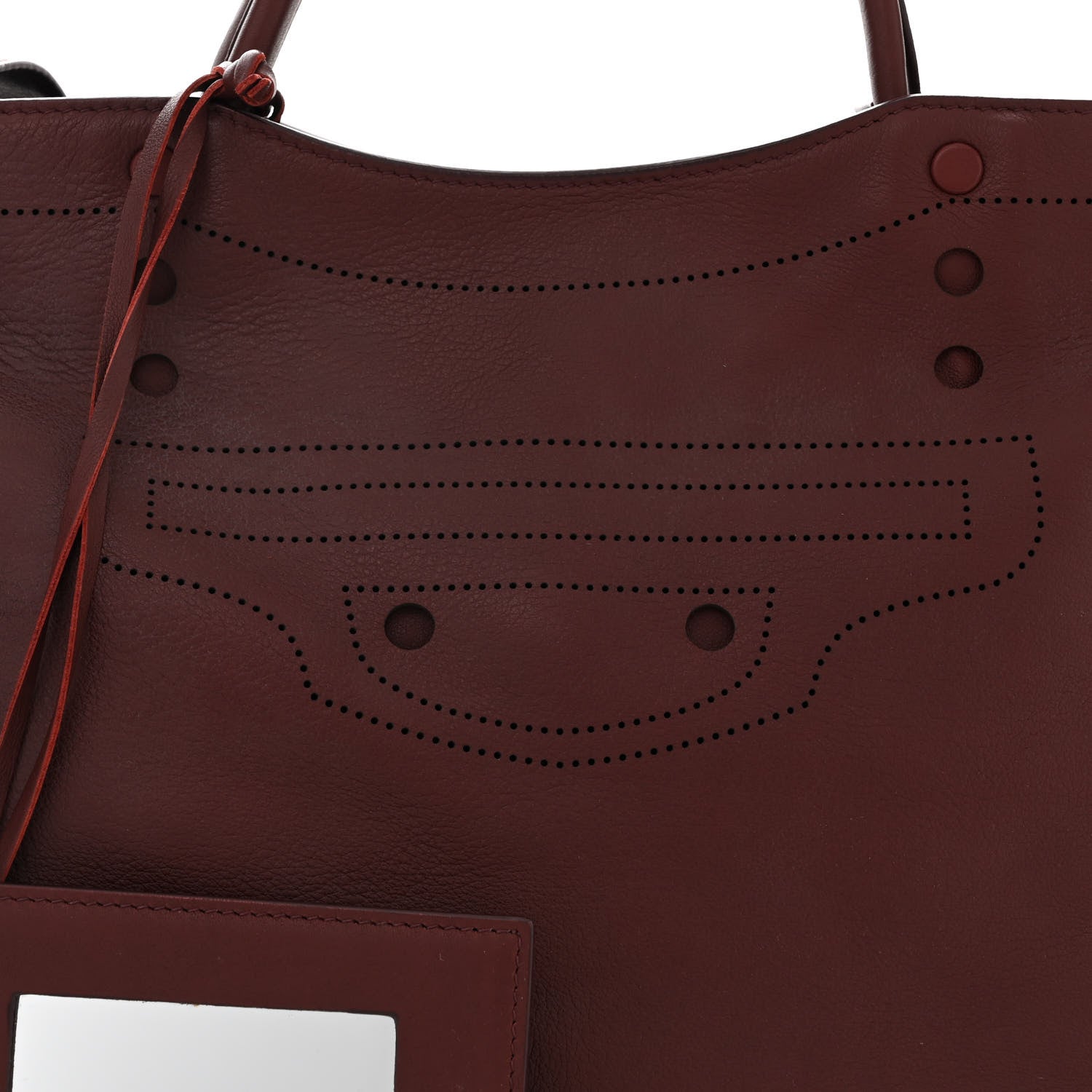 Balenciaga Veau Soyeux Perforated Blackout Hardware City Rouge Bordeaux 9 of 11