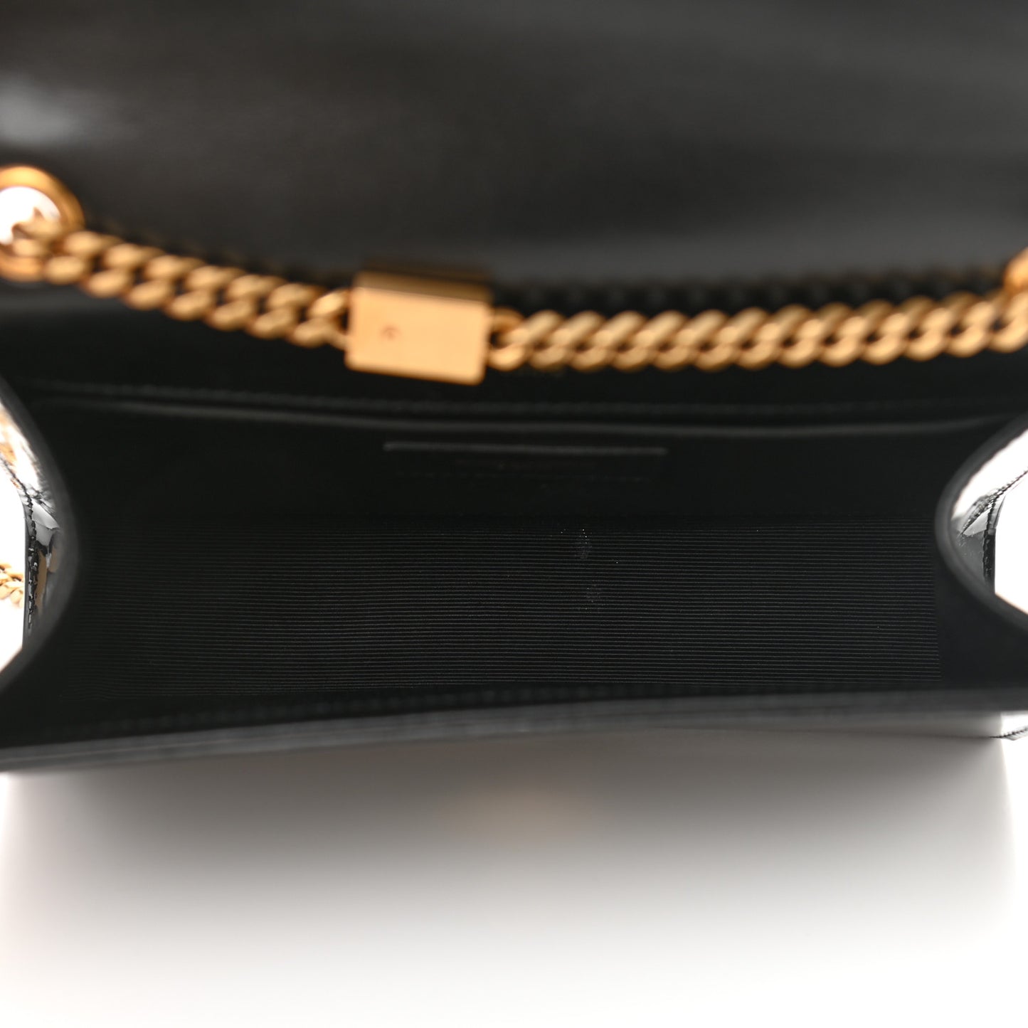 Patent Small Monogram Kate Satchel Black