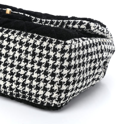 Chanel Shearling Tweed Jumbo Single Flap Black White 10 of 10