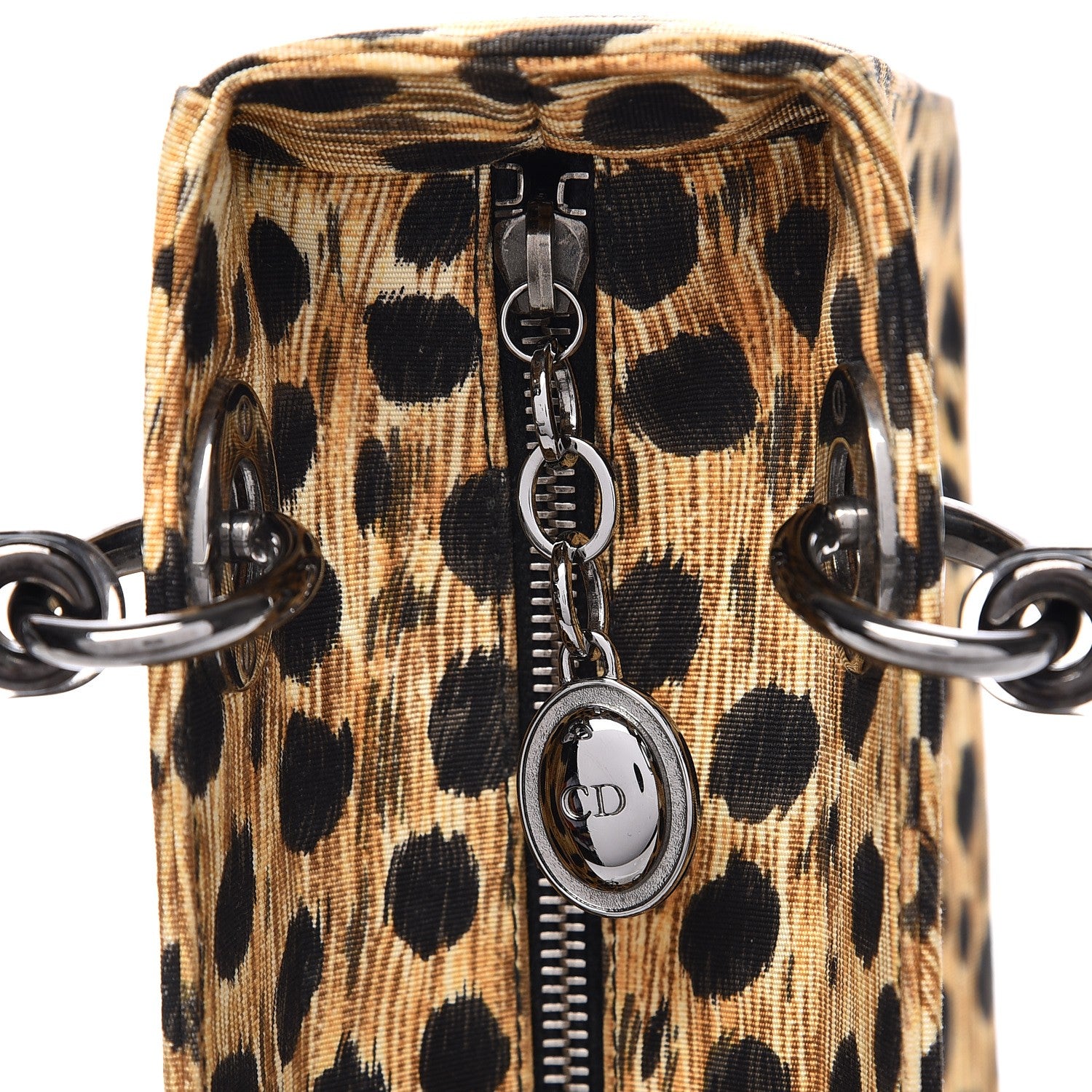 Christian Dior Canvas Leopard Print Medium Lady Dior 3 of 13