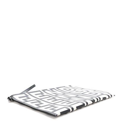 Fendi X MARC JACOBS Nappa Vitello King Logo Print Large Flat Pouch Black White 4 of 8