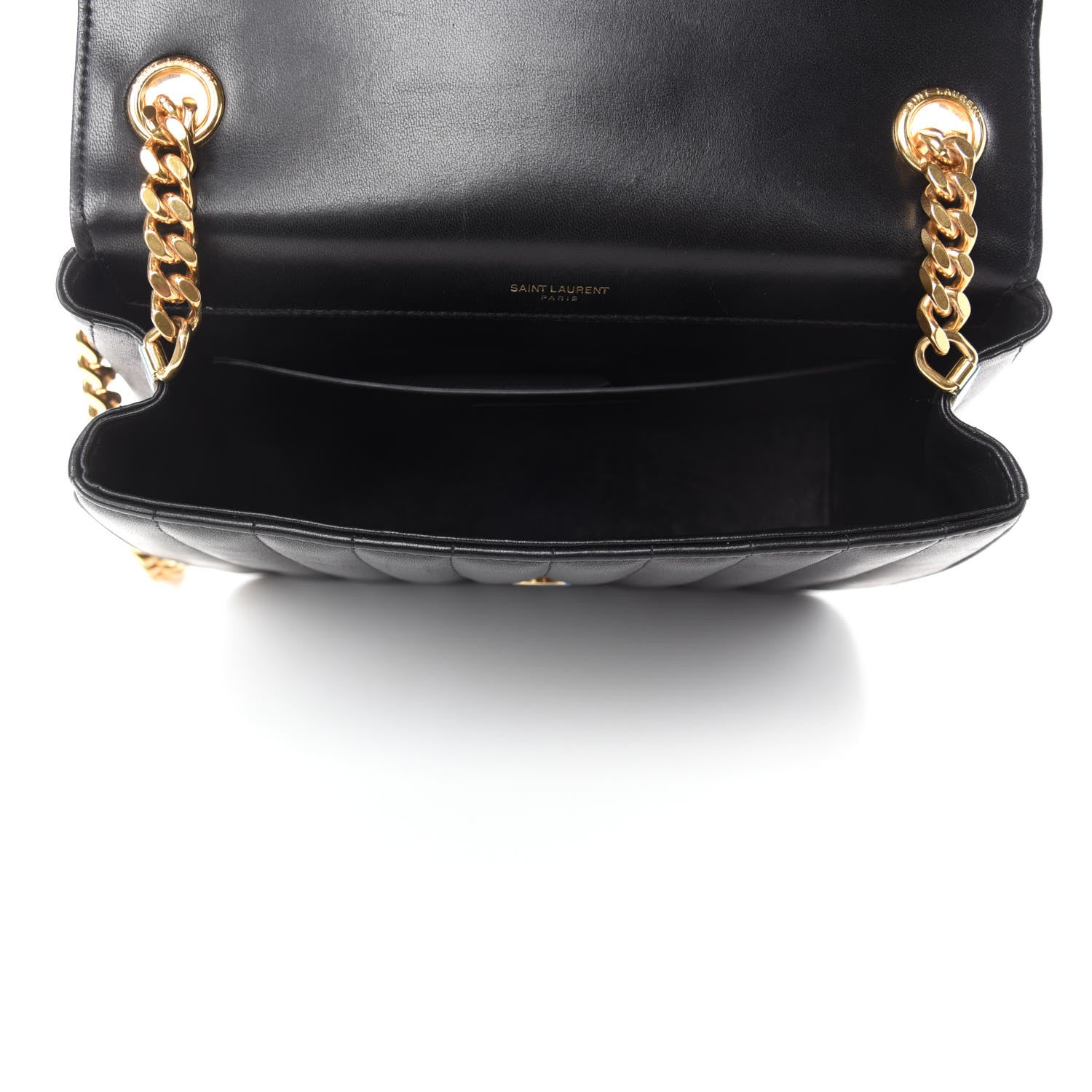 Saint Laurent Lambskin Matelasse Monogram Large Vicky Chain Bag Black 5 of 12