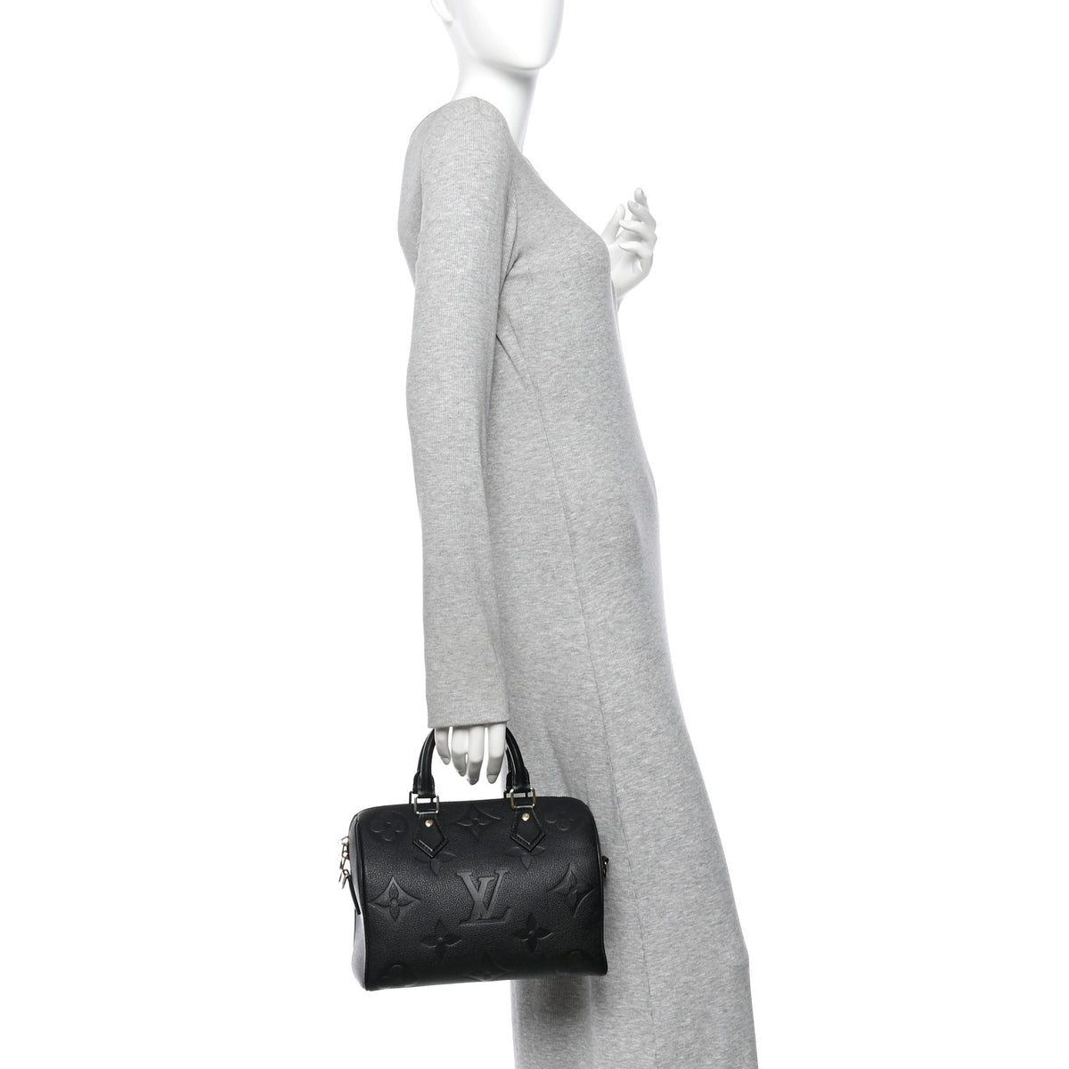 Louis Vuitton Empreinte Monogram Giant Speedy Bandouliere 25 Black 2 of 10