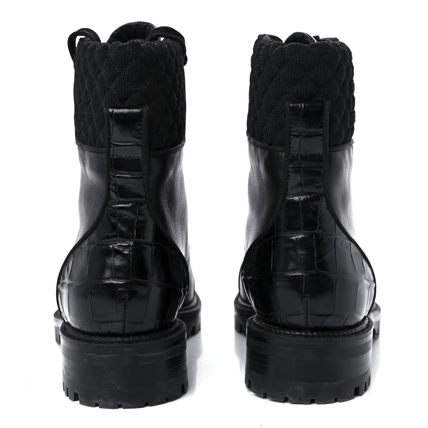 Christian Louboutin Calfskin Mayr Combat Boots 38.5 Black 6 of 9