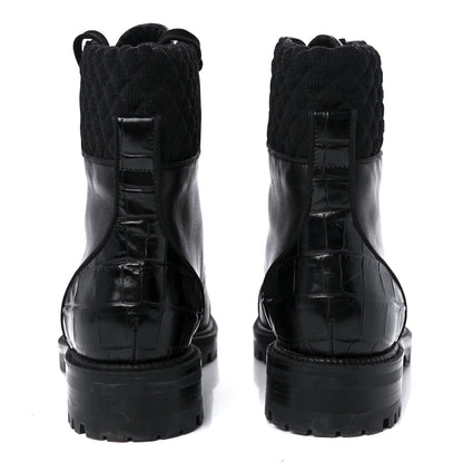 Christian Louboutin Calfskin Mayr Combat Boots 38.5 Black 6 of 9
