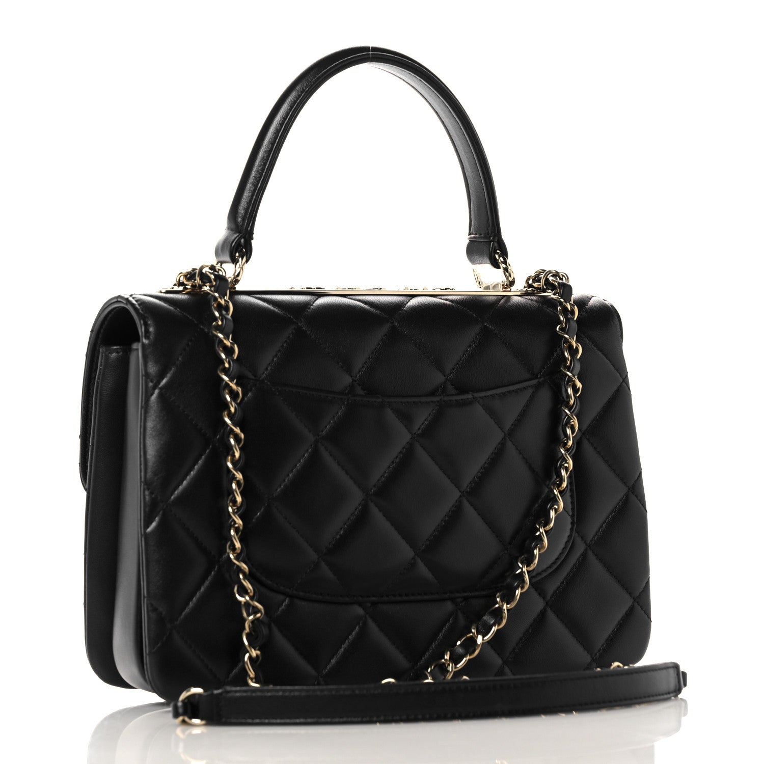 Chanel Lambskin Quilted Small Trendy CC Dual Handle Flap Bag Black 3 of 11