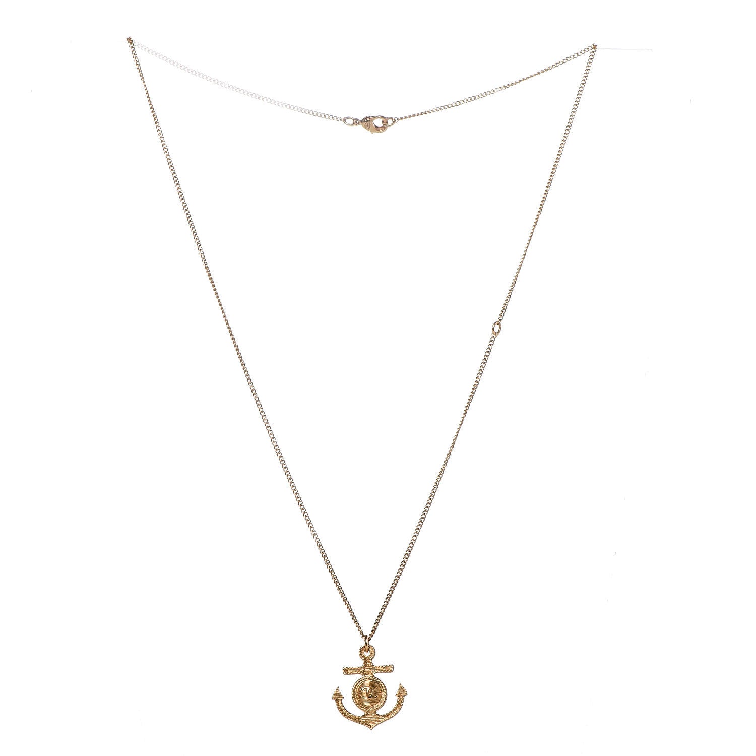Chanel Anchor CC Pendant Necklace Gold 3 of 6