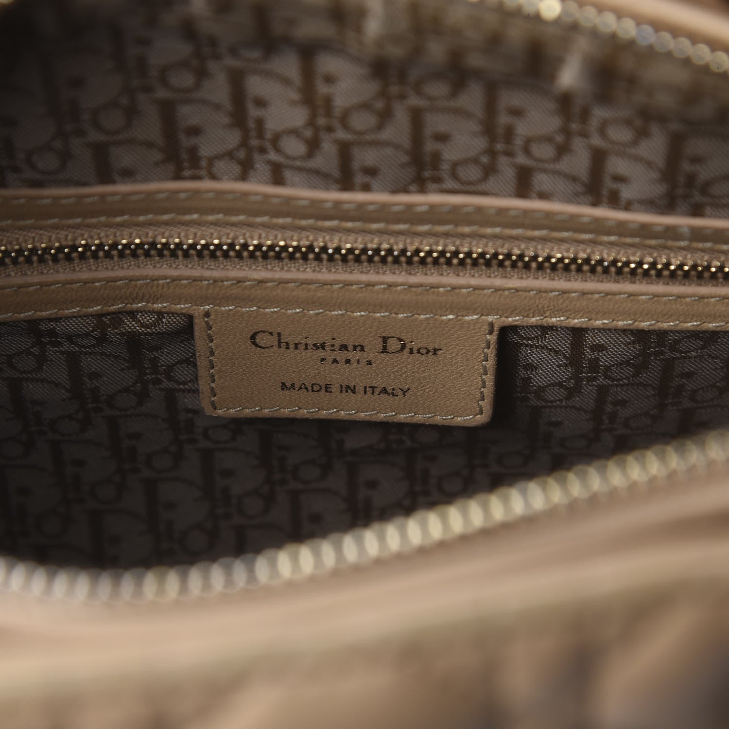 Christian Dior Lambskin Cannage Large Lady Dior Beige 9 of 14