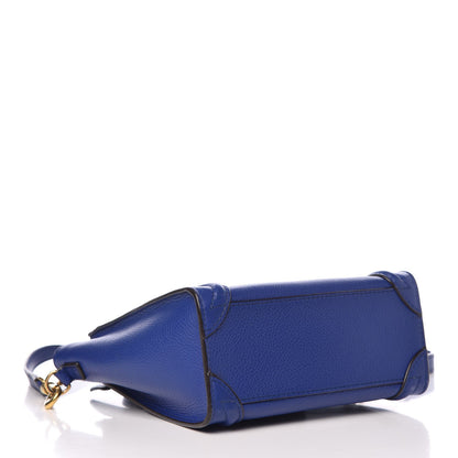 Celine Drummed Calfskin Nano Luggage Indigo 4 of 28