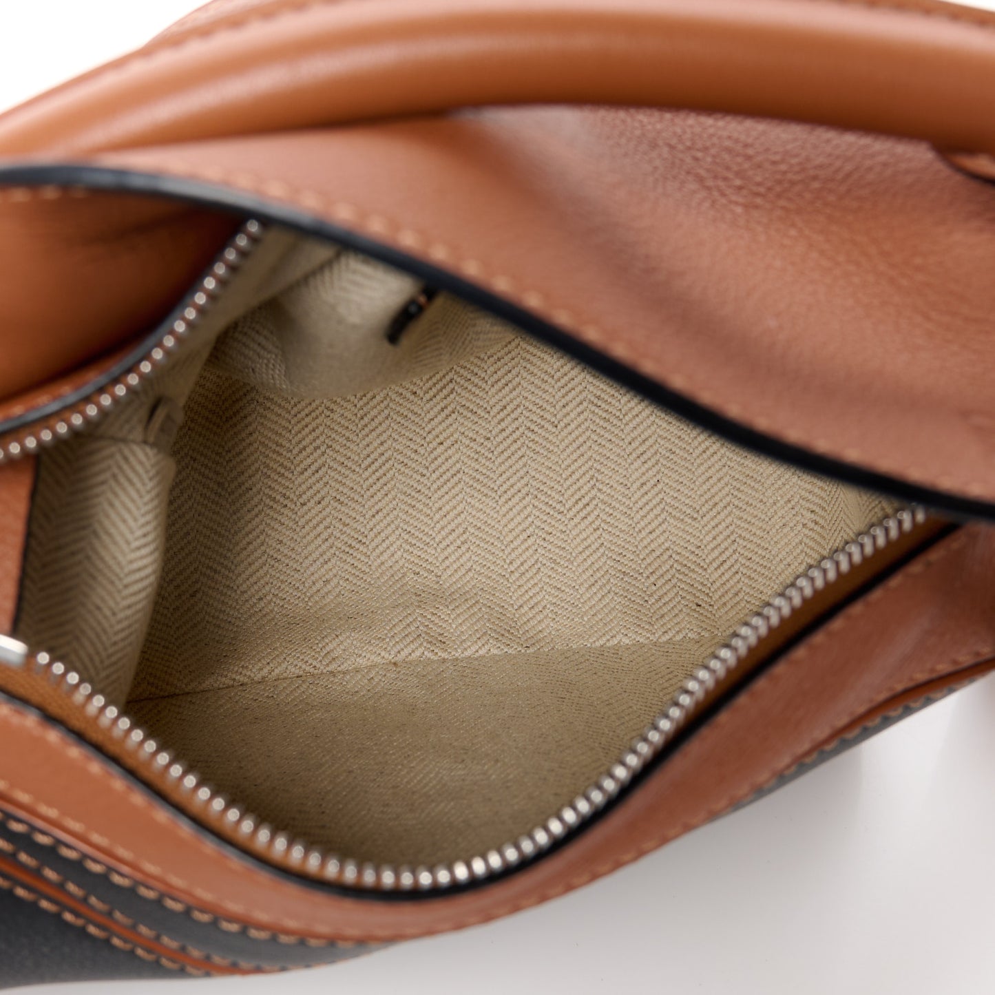 Calfskin Mini Puzzle Bag Tan Black