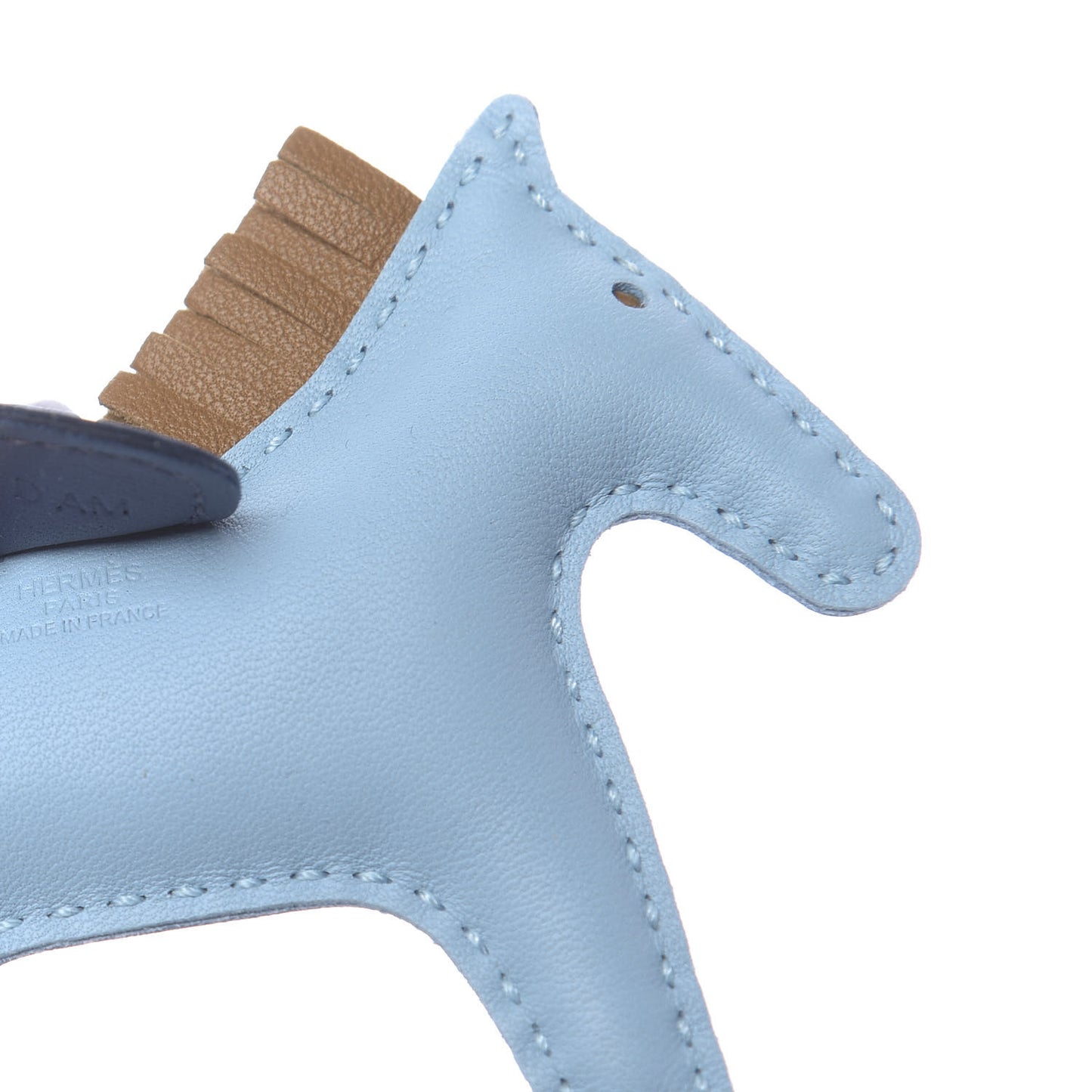 Milo Lambskin Grigri Rodeo Horse Bag Charm PM Celeste Bleu De Malte Kraft